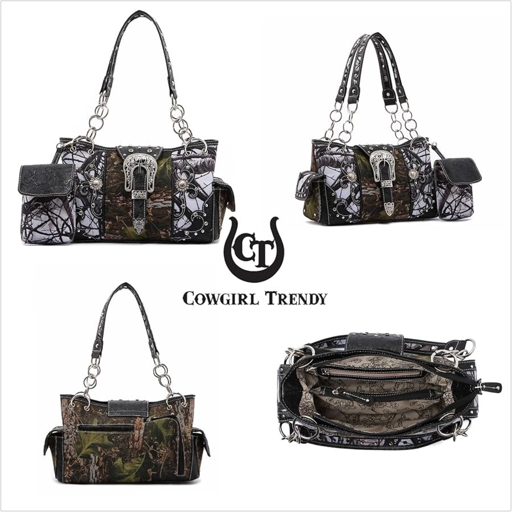 Cowgirl Trendy Camouflage Conceal & Carry Women's Bag - Picture 11 of 14